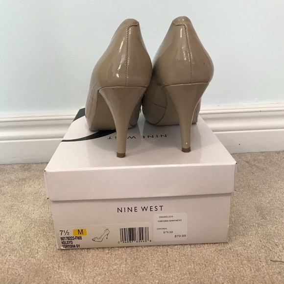 Nine West Kelsyo Peep Toe Heels, Nude, 7.5M - Picture 4 of 6
